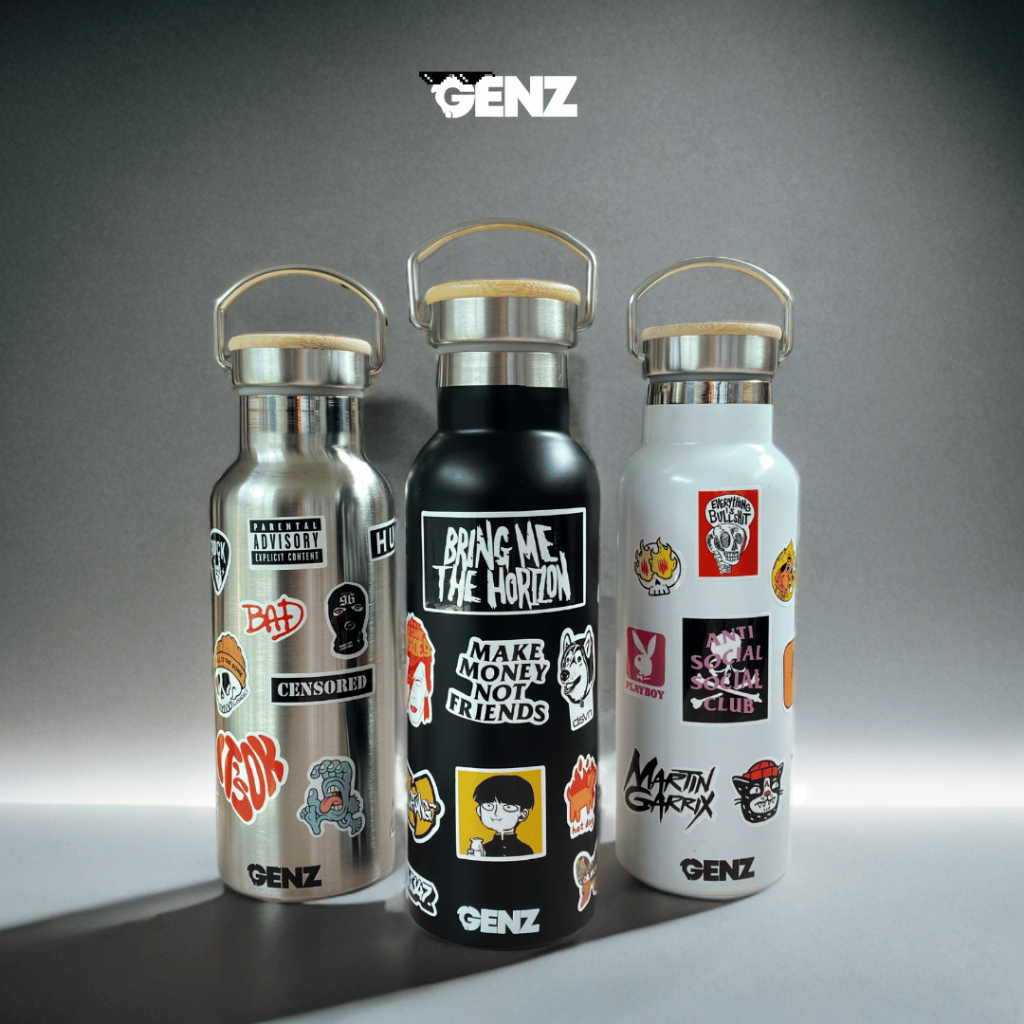 TUMBLER WOODEN GRIP HYPEBEAST Vacuum Insulated Tutup Bambu Tumbler Stainless Steel 500ml