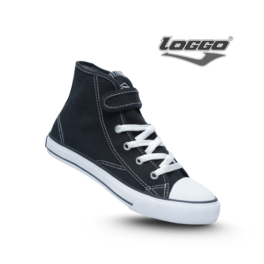 Loggo - Sepatu Komandan Hi Series Hitam Putih - Sneakers Sepatu Kanvas Vulcanized size 33-36 - Gambar 2