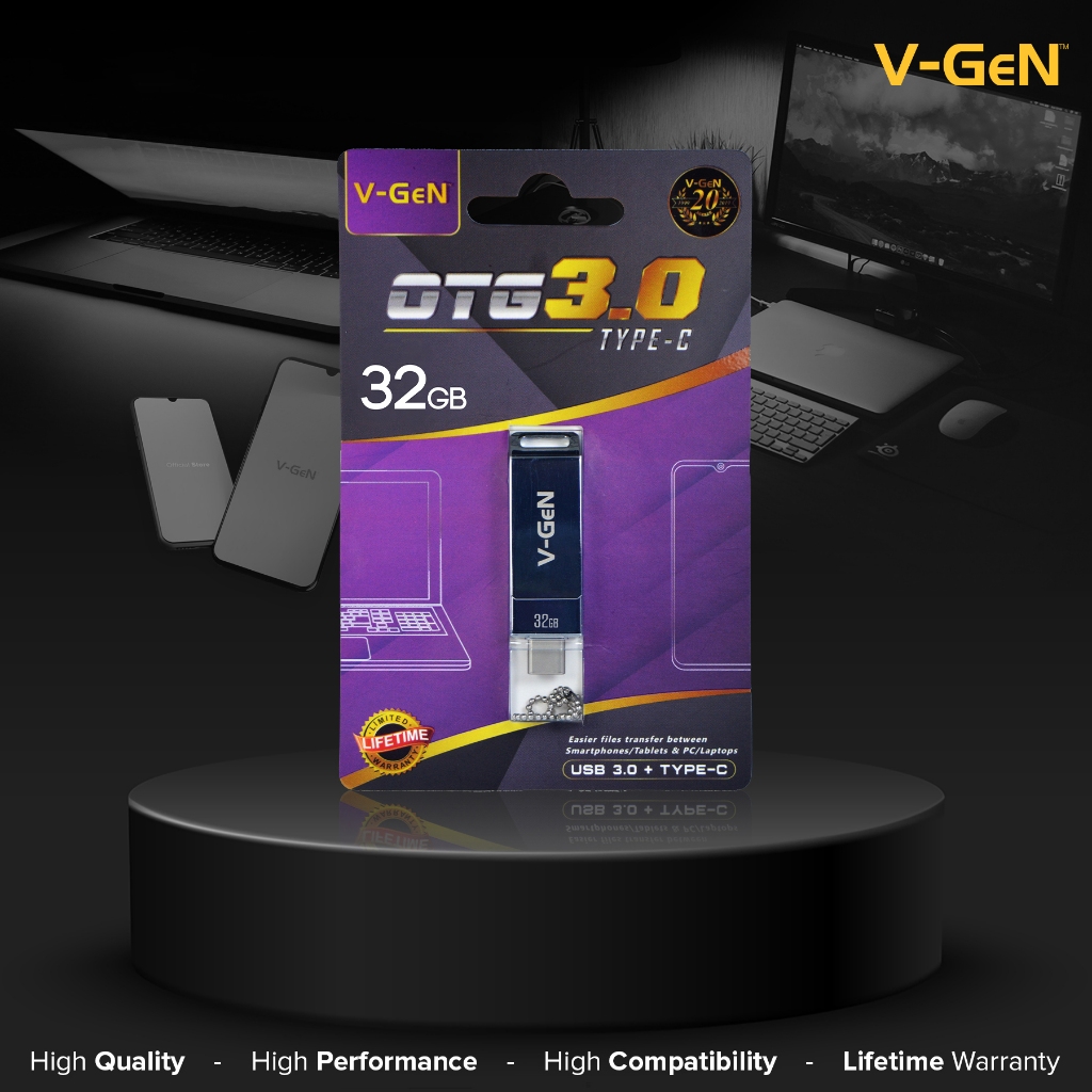 OTG 16gb 32gb 64gb 128gb 256gb USB Flashdisk 3.0 to Type-C VGEN Flash Disk On The Go V-GEN - Gambar 4