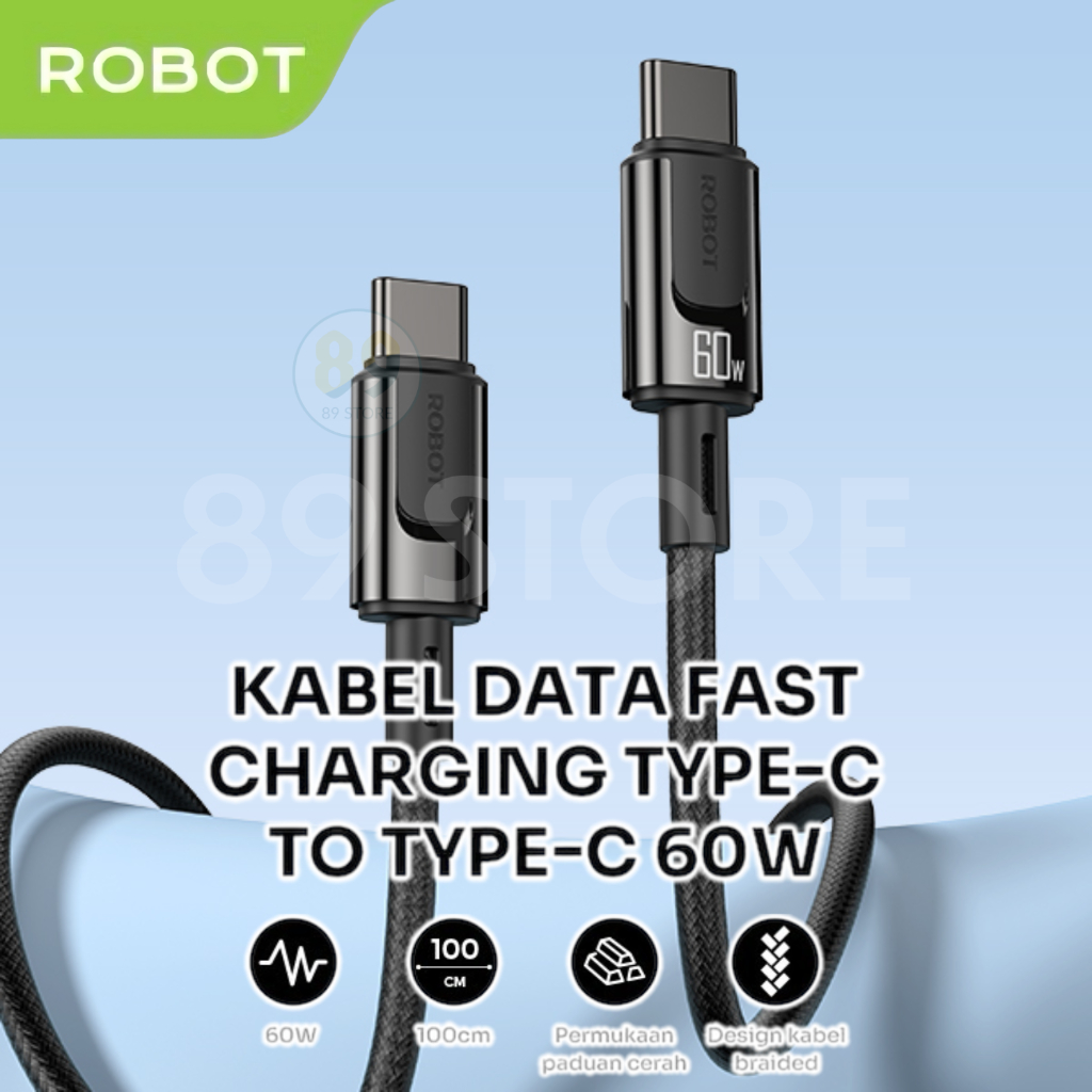 ROBOT ZCC100 Usb Type C To Type C Data Charger Cable Super Fast ...