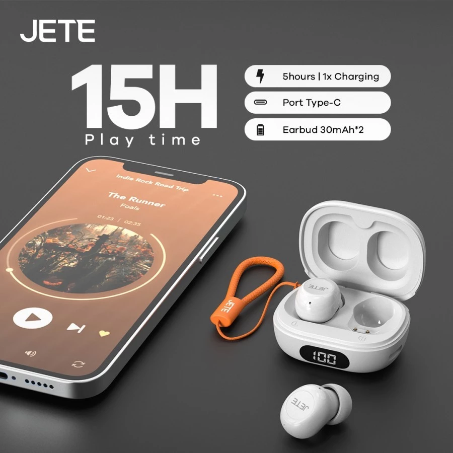 TWS JETE CS6 Bluetooth Earbuds Mini with LED Display IPX 4 - Garansi 2 Tahun - Gambar 3