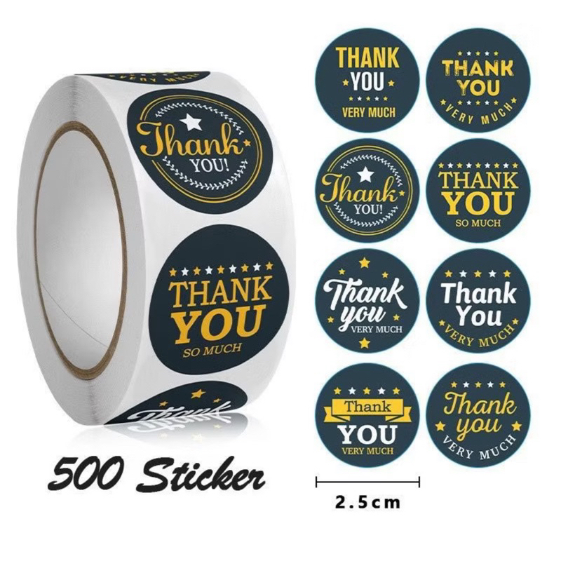 Sticker Thanks you Sticker Toples Kue 500pc