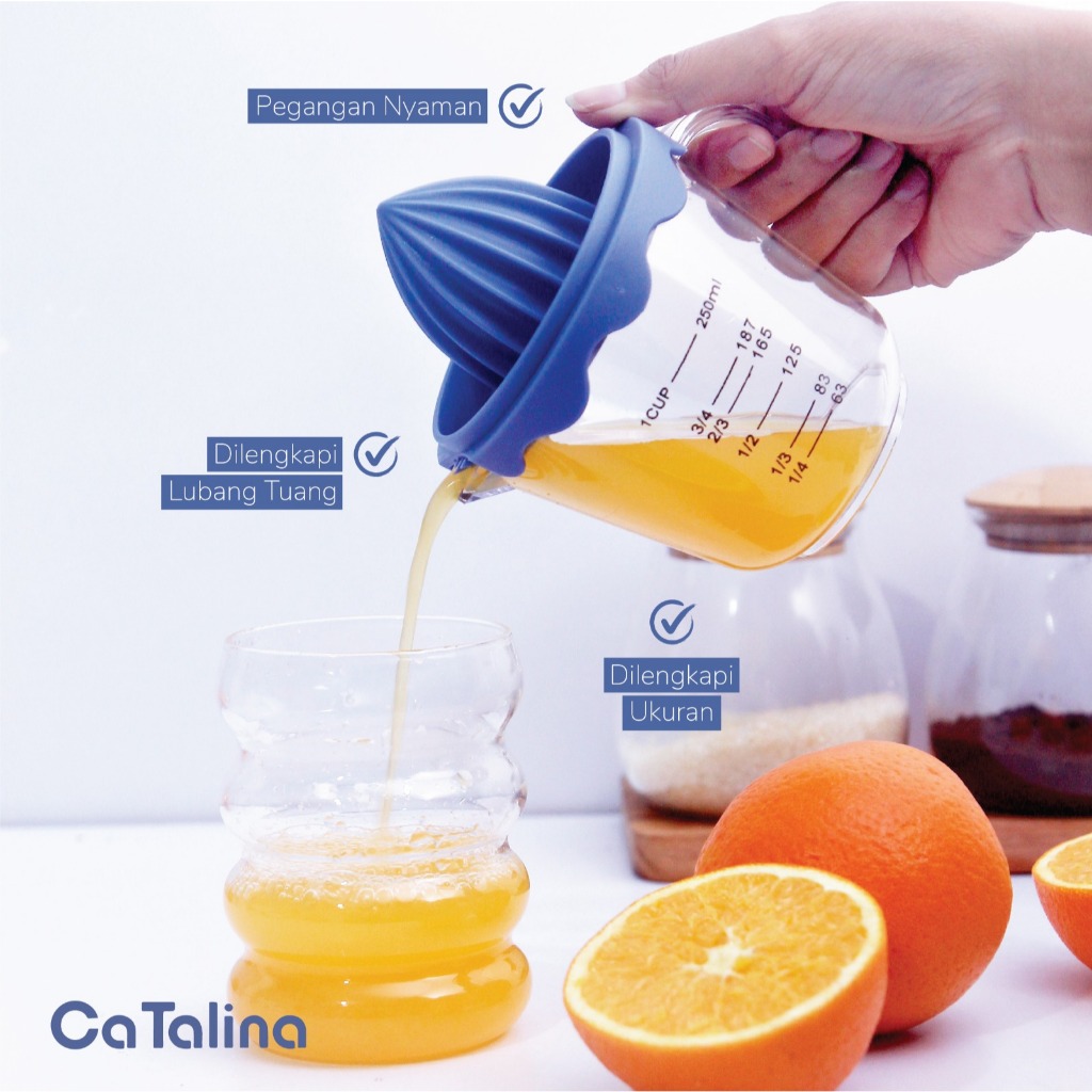 Alat Pemeras Perasan Jeruk Lemon PREMIUM dengan wadah - Gambar 2