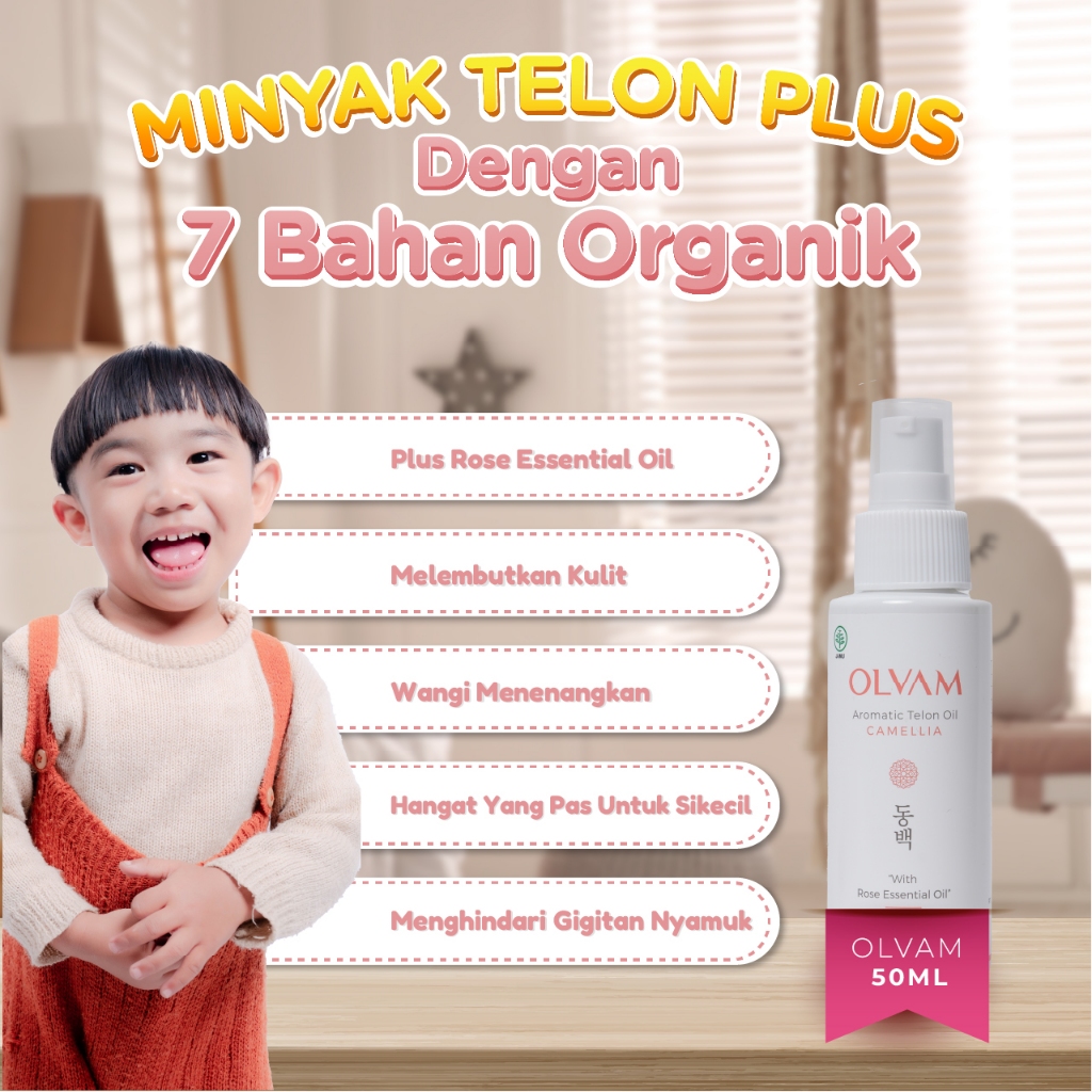 Minyak Telon Premium OLVAM dengan Rose Essential Oil 50ml - Gambar 3