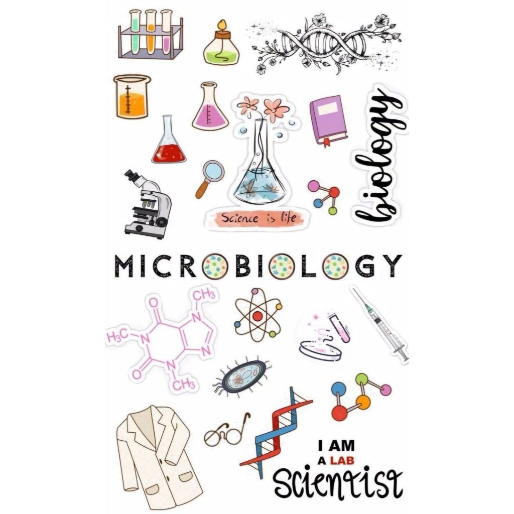 Lab-+ waterproof stickers 20 pcs all in Laboratory microbiology for ...