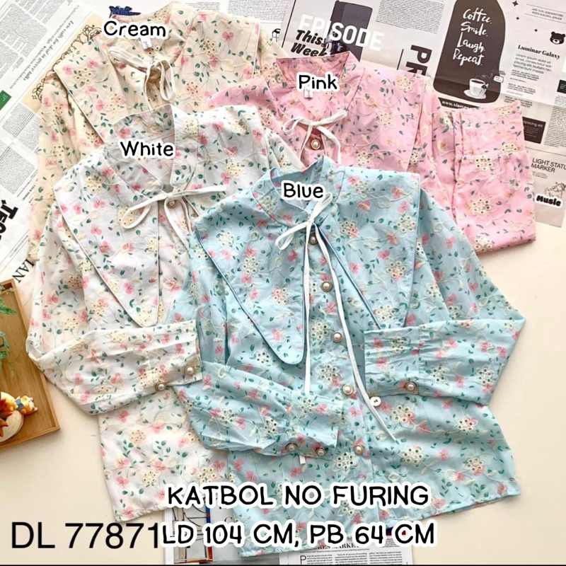 KEMEJA IMPORTED BKK KATBOL SHIRT WITH SAILOR COLLAR | Shopee Singapore