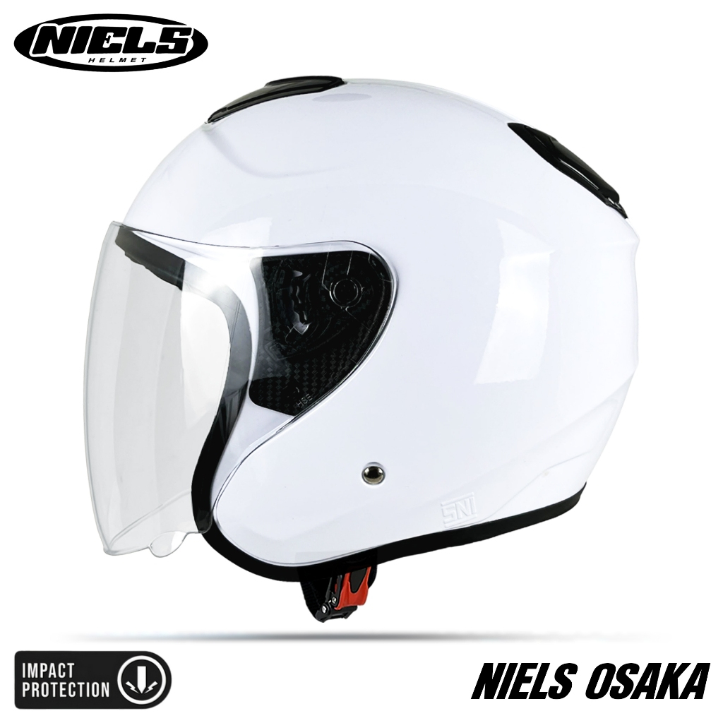 NIELS - Helm Half Face Osaka Visor Bening Dewasa SNI Motorcycle - Gambar 3