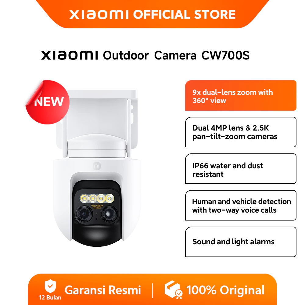 Xiaomi Outdoor Camera CW700S / 9x dual-lens zoom / Dual 2.5K resolution / IP66 / CCTV [Official Store]