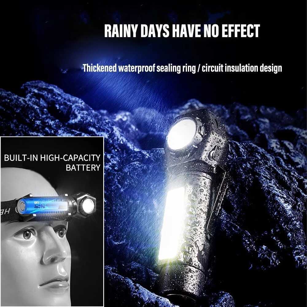 Senter Kepala Headlamp + Senter 2IN1 charge Senter Saku LED 3 Mode Multifungsi Terang KX212 - Gambar 3