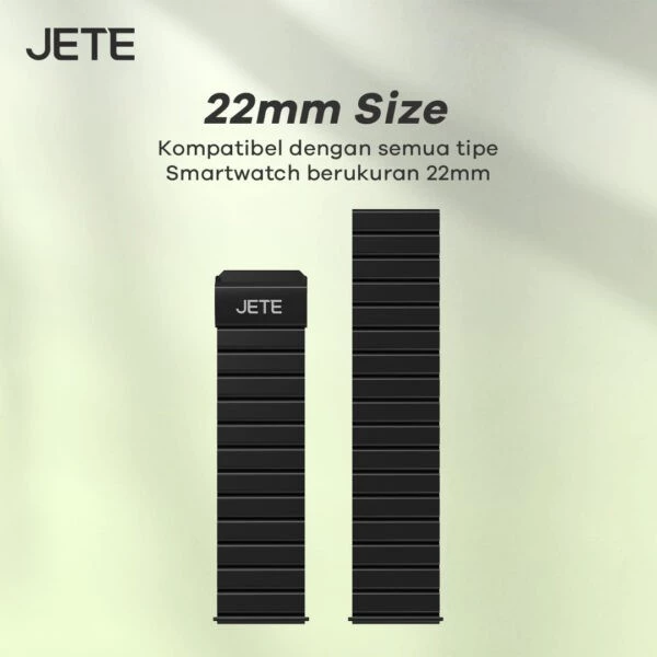 JETE Strap 09 Stainless Steel Metal Band for Smartwatch Garmin Apple Huawei - Quick Release 22mm - Gambar 2