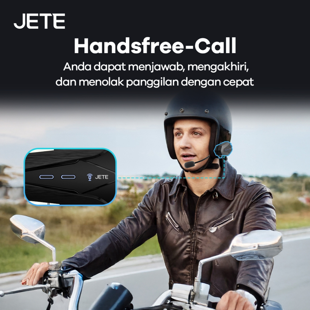 JETE RH1 Helmet Headset Bluetooth IPX6 Microphone Helm Motor NOT Intercom BT 5.4 Garansi 2 Tahun - Gambar 3