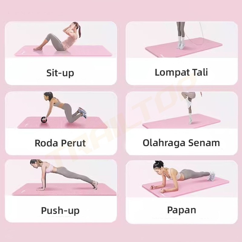 Trailtop Yoga Mat NBR Anti Slip Premium 8mm - Gambar 2