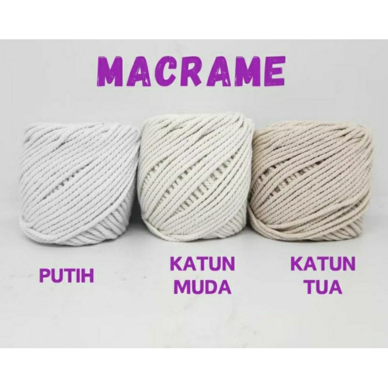 KATUN Macrame Cotton Rope Colors Size 3mm And 4mm / 100gr / Macrame ...
