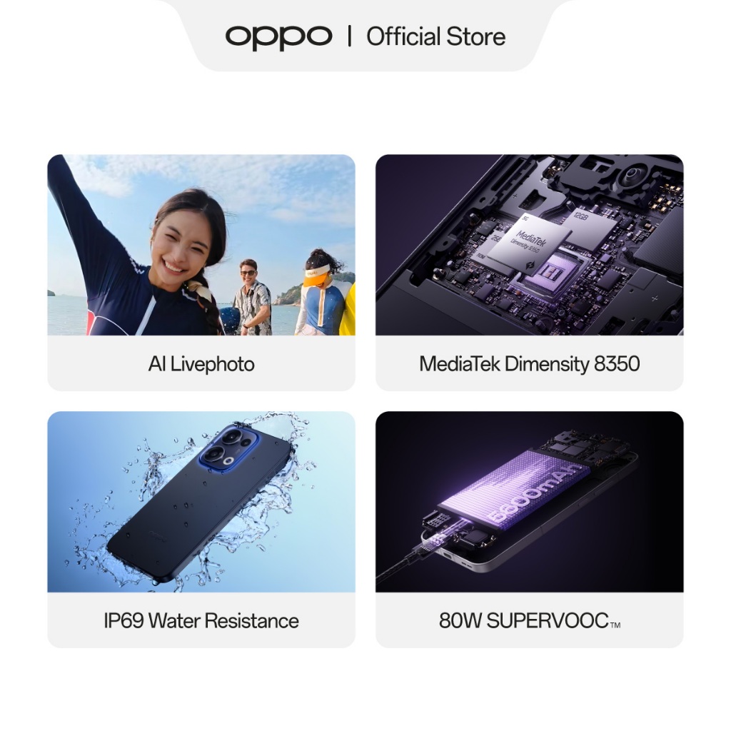 [NEW] OPPO Reno13 5G 12/256GB [80W SUPERVOOC 5600mAh Battery, IP69 Water Resistance: Underwater Photography, AI Livephoto] - Gambar 4