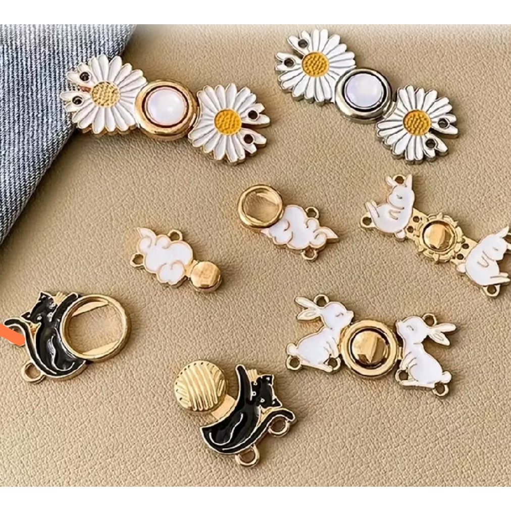 1PCS Kancing Celana Jeans Ajaib Motif Aksesoris Tambahan Pengait Pakaian Kebesaran Karakter Lucu Adjustable A080 - Gambar 3