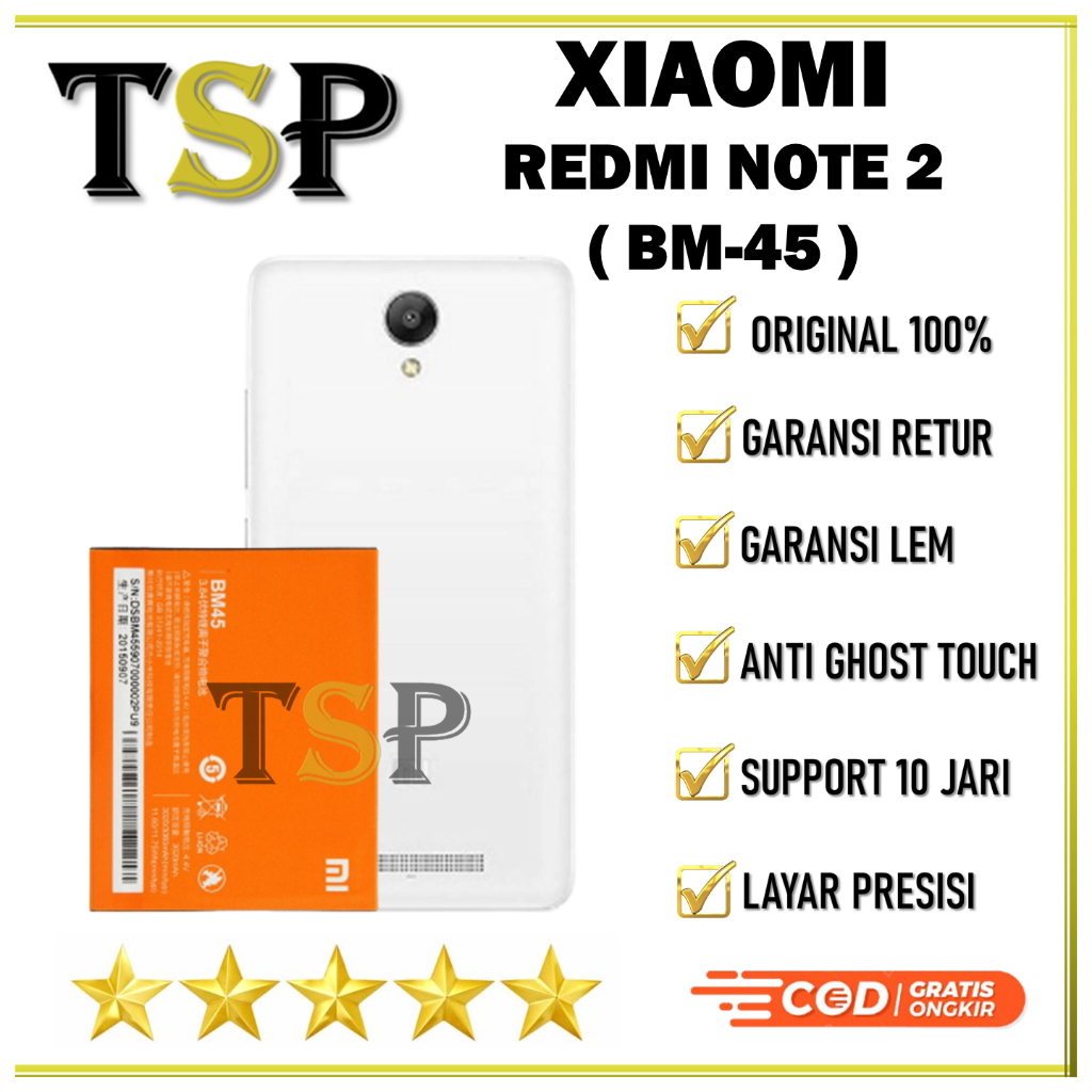 BATERAI XIAOMI REDMI NOTE 2 ( BM45 ) ORIGINAL 100% Battery Batre Batrai Batrei Batere