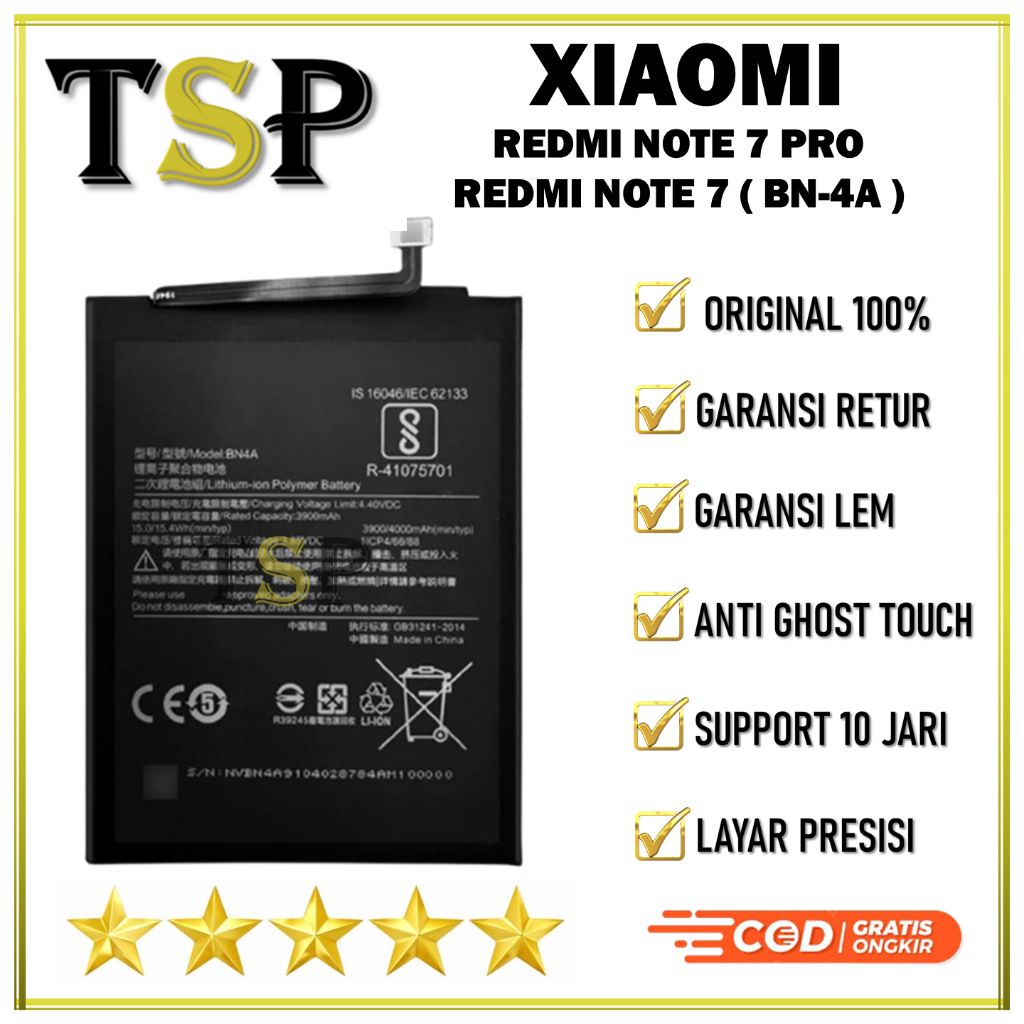 BATERAI XIAOMI BN4A Redmi NOTE 7 / NOTE 7 PRO Batre Batrai Baterai ORIGINAL 100%