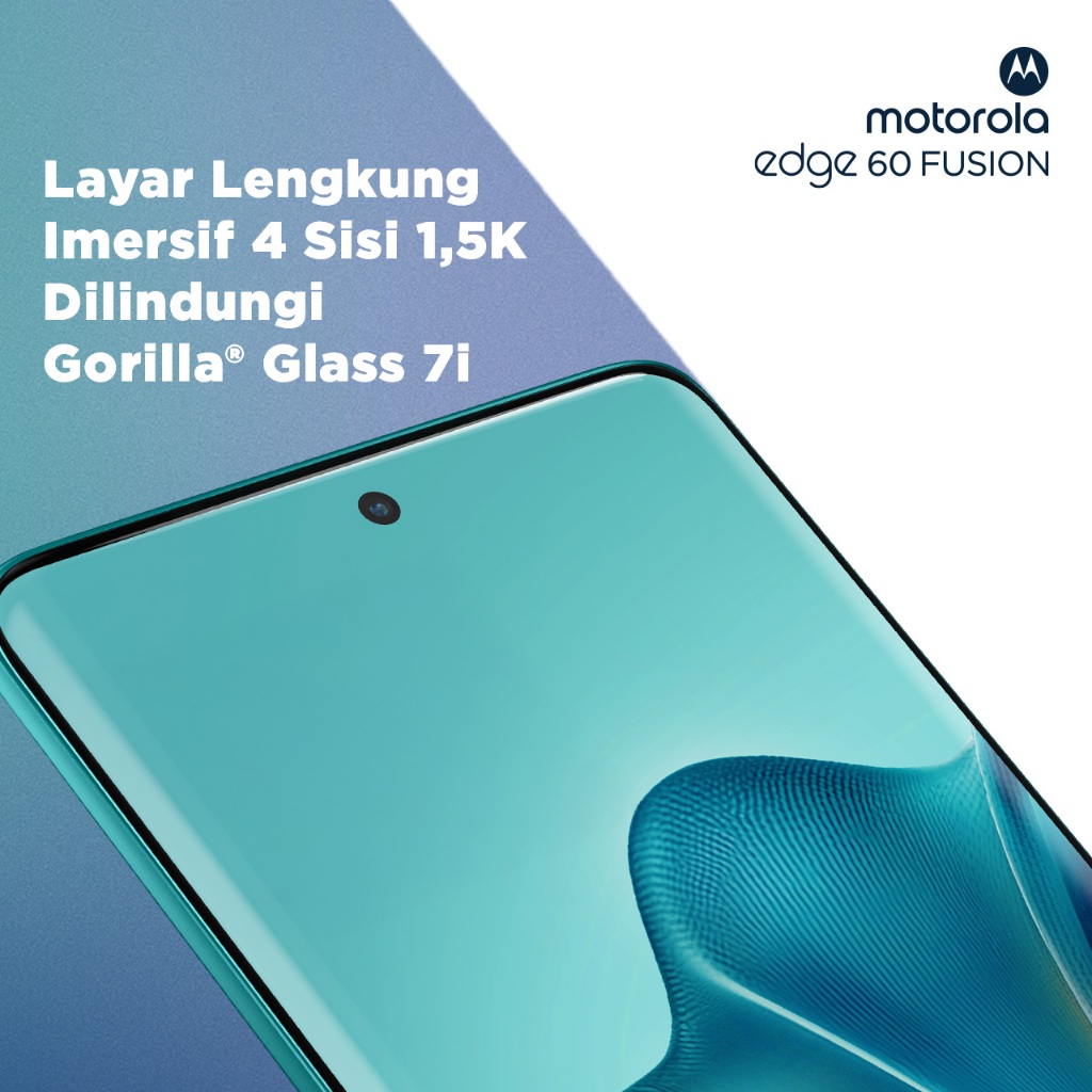 Motorola Edge 60 Fusion 5G 12/256GB - Moto AI - MTK Dimensity 7400 - 4500 nits - 6.7 inch 4D Curved Display - Gorilla Glass 7i - 120Hz - 50MP Main Camera Lytia 700C - 32MP Selfie - 5500mAh - NFC - Dolby Atmos Stereo - Bonus Charger 68W & Hard Case - Gambar 2