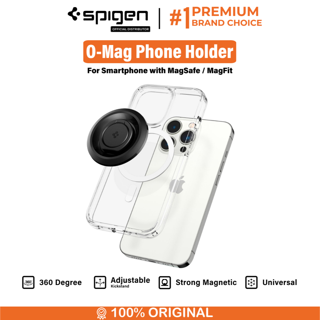 SPIGEN Phone Holder Stand Hp Magnetic for iPhone Samsung O Mag Magsafe Mount Grip Ring Stand Foldable Stand Kickstand