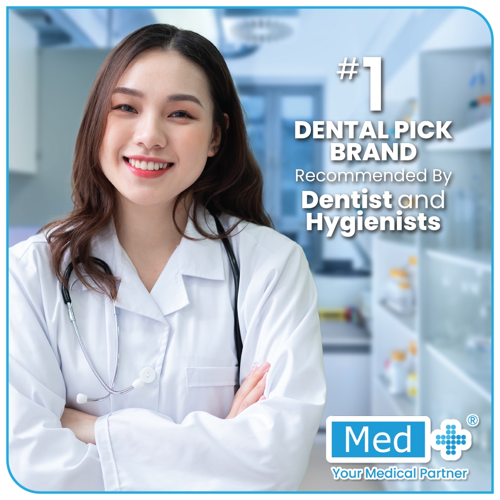 Med+ Dental Floss / Tusuk Gigi 1 Pack 50 Pcs / Benang Gigi 2 in 1 / Pembersih Sela Gigi / Toothpick - Gambar 2