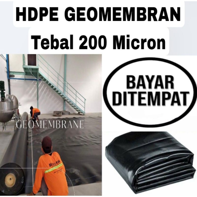 Plastik hdpe geomembran 200 micron berbagai macam ukuran ( Kolam ikan )