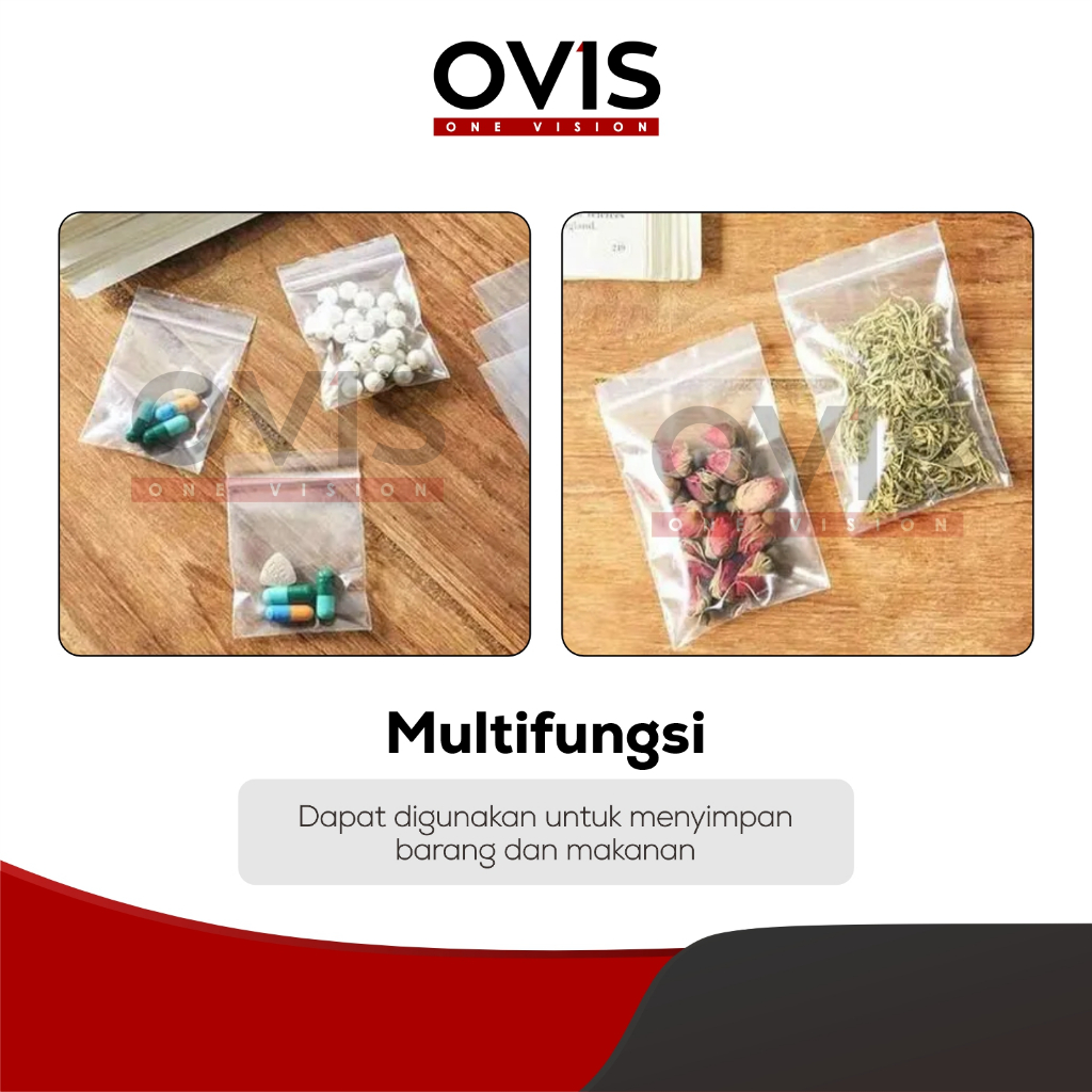 Plastik Klip 7x10 cm Ziplock Zipper Lock Kantong PE Obat Isi 100 Pcs - Gambar 2