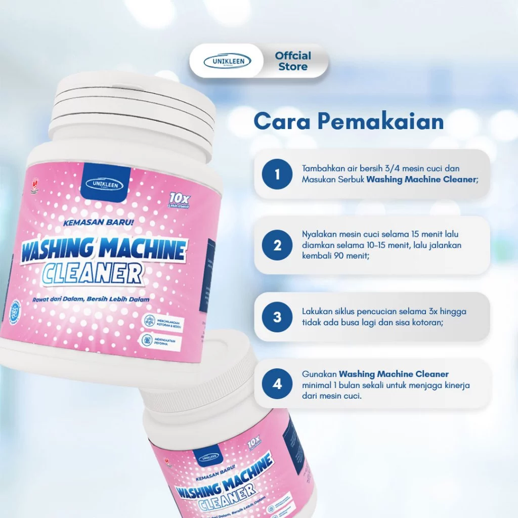 UNIKLEEN By Adreena - PAKET BUNDLING Washing machine cleaner pembersih mesin cuci & Kitchen cleaner penghilang noda peralatan dapur 400gr / membersihkan noda di mesin cuci dan peralatan dapur - Gambar 4