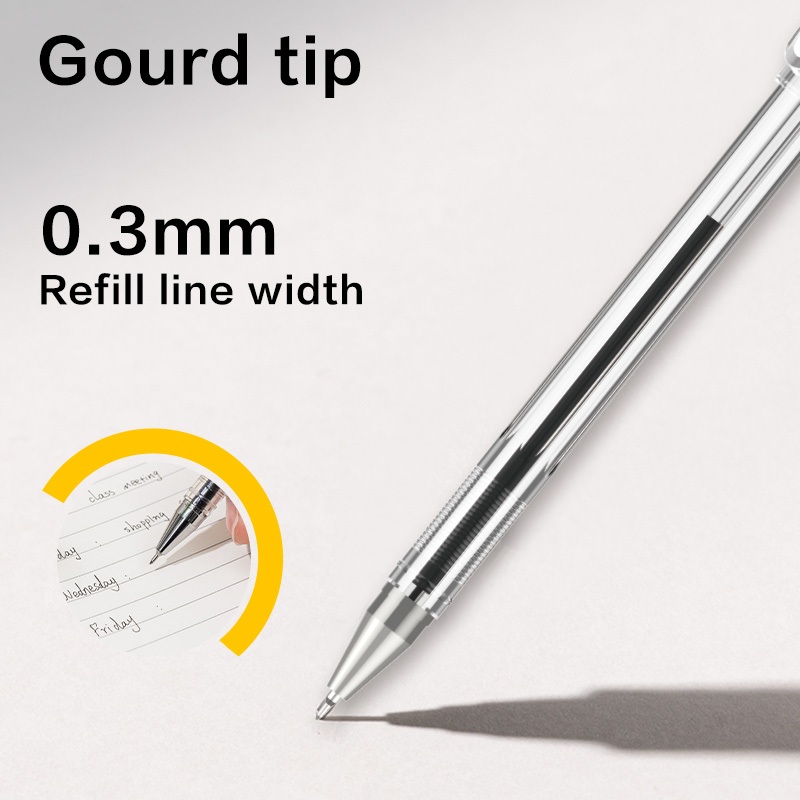 Deli Gel Pen / Pulpen Gel 0.3 mm Tinta Hitam Isi 1 pcs Penulisan Halus Hi-tech EG40 - Gambar 2