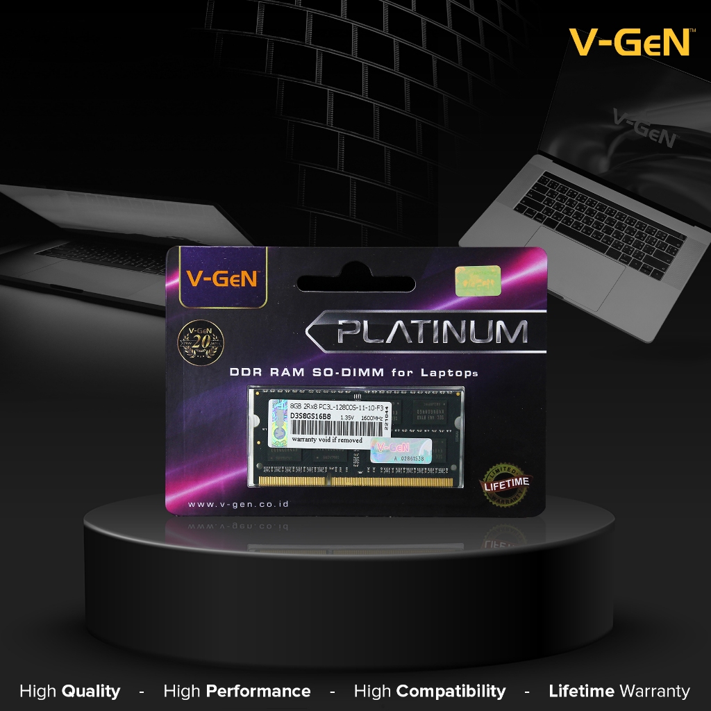 SODIMM DDR3 2GB 4GB 8GB PC-12800 / 1600Mhz RAM Laptop V-GeN | DDR3L 2/4/8 GB 1600 PC3/PC3L PLATINUM - Gambar 2