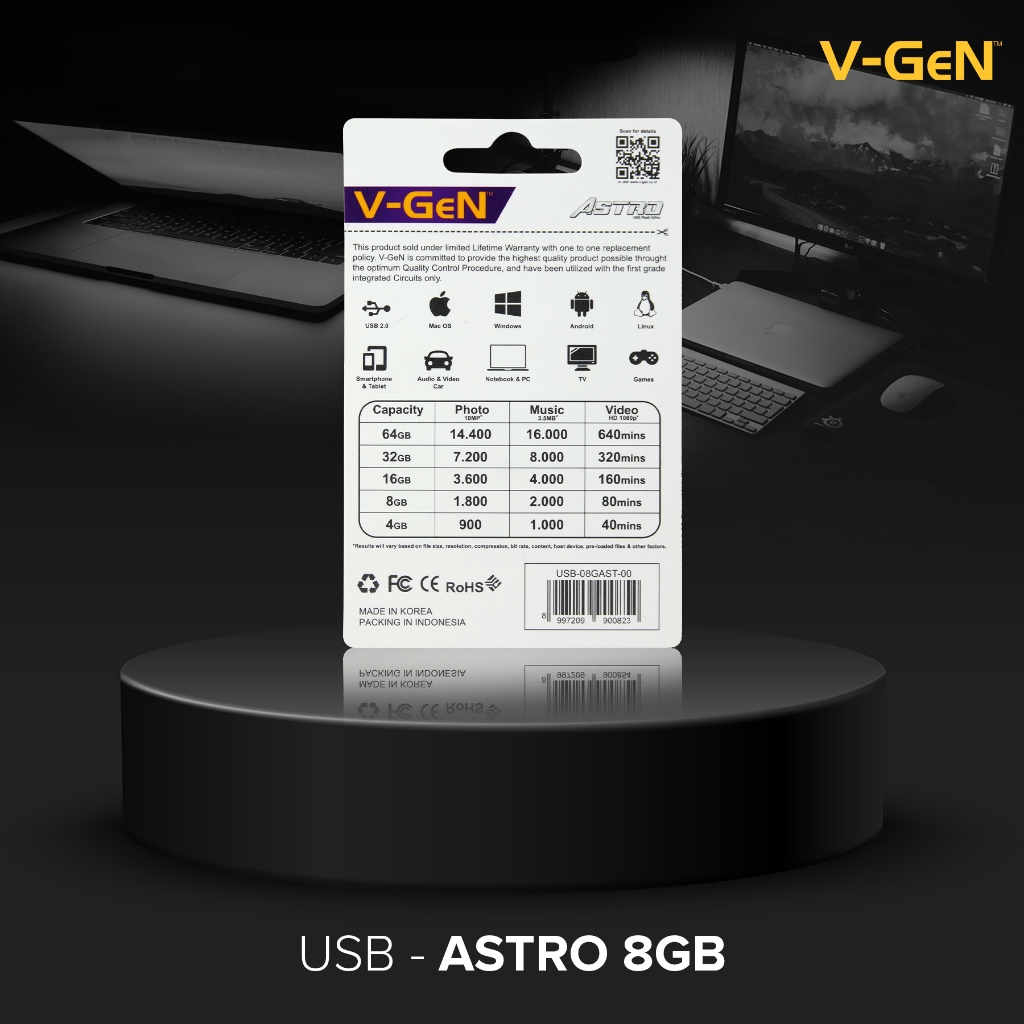 V-GEN USB Flashdisk 8GB Astro VGEN Flash Disk 8 GB Flash Drive - Gambar 3