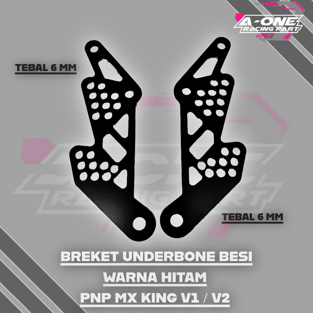PNP MX King Black Iron A-One Underbone Footstep Breket (Free Sticker ...