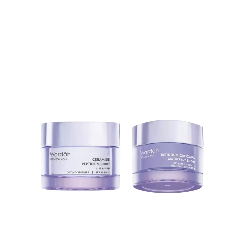 WARDAH Paket 2pcs Renew You - Lift Firm Day Moisturizer dan Rejuvenate Night Moisturizer 30gr - Skin Renewal, Membantu Melembabkan Kulit, Menyamarkan Kerutan dan Garis Halus, Mengencangkan Kulit, Meratakan Warna Kulit, Menyamarkan Bekas Jerawat - Skincare - Gambar 2