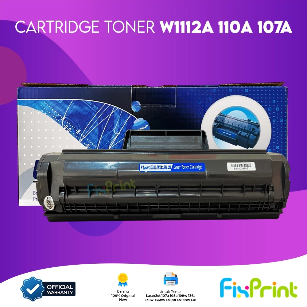 FixPrint Cartridge Toner Premium Grade Xantri W1112A W1107A 110A 107A Compatible for Printer HP LaserJet 107a 108a 108w 136a 136w 136nw 138pn 138pnw 138 MFP M135w - Gambar 2