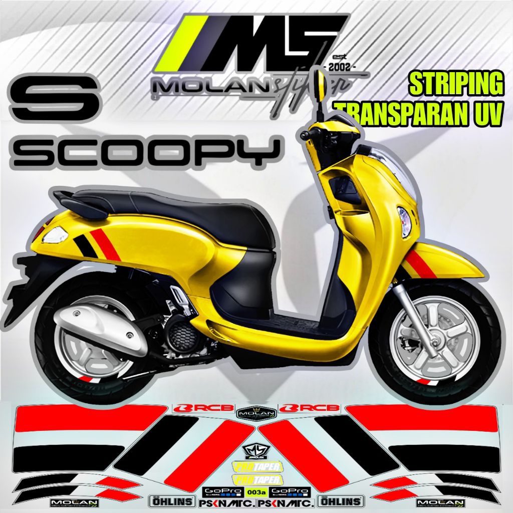 Decal Sticker Striping Variation Transparent Uv Honda Scoopy New Scoopy ...