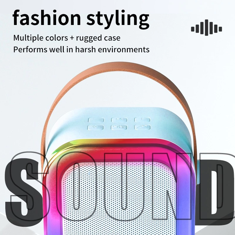 [COD] Mini Speaker Bluetooth Speaker Wireless Karaoke With MIC RGB Light Portable Karaoke Set - Gambar 3