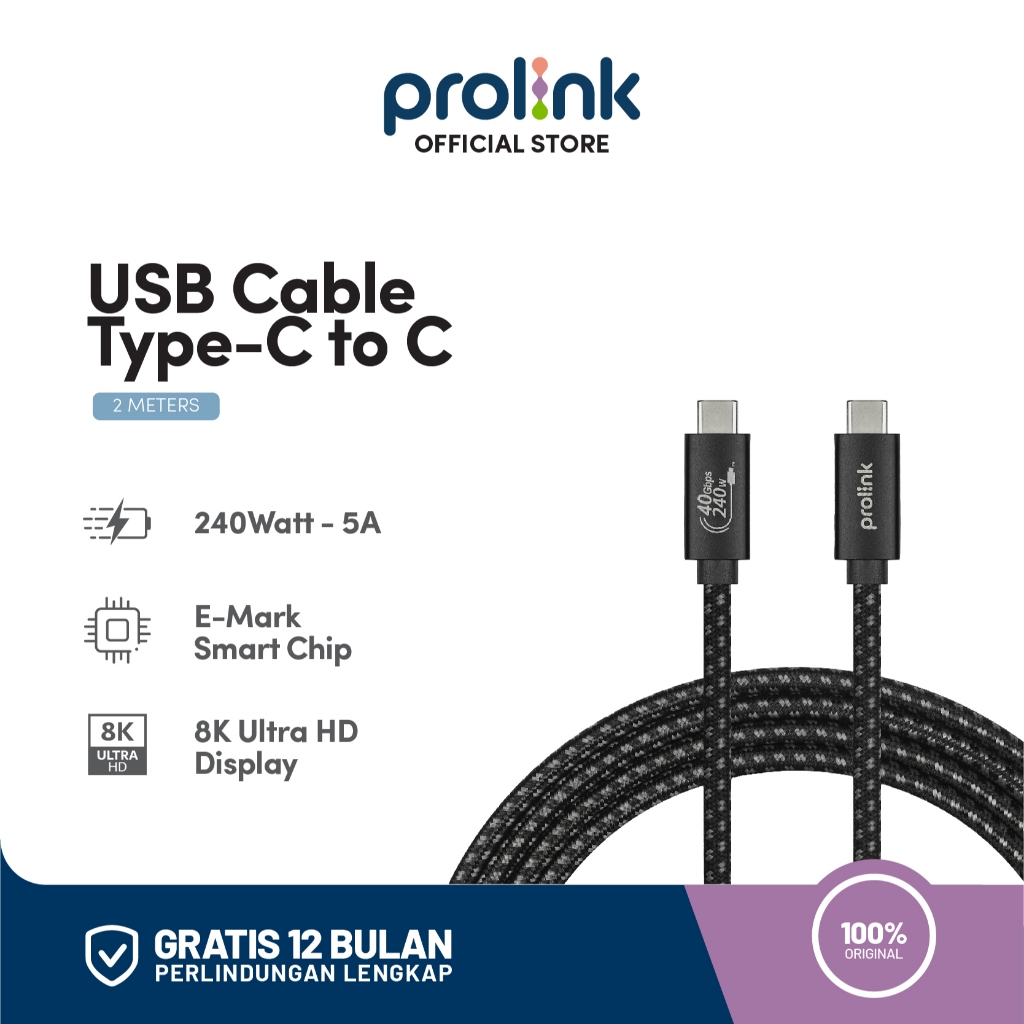 Prolink Charger Cable 240W 40Gbps Kabel Data Fast Tipe C
