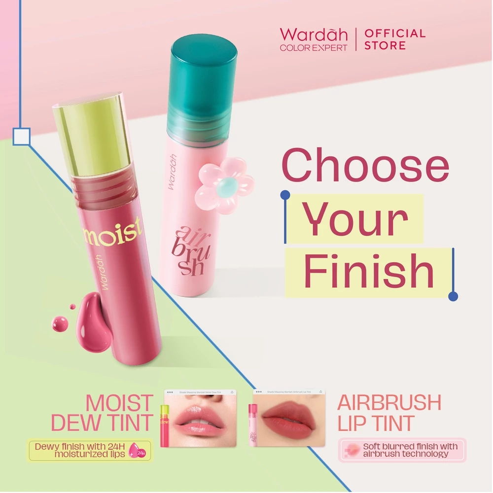 WARDAH Lip Tint Moist Dew Tint 3 g - Bibir Lembab - Tahan 24 Jam - Liptint Lip Stain Lipgloss Lip Matte Lipstik Lip Cream Lipcream - Liptin Anak Sekolah - Glossy Longlasting Waterproof - Makeup