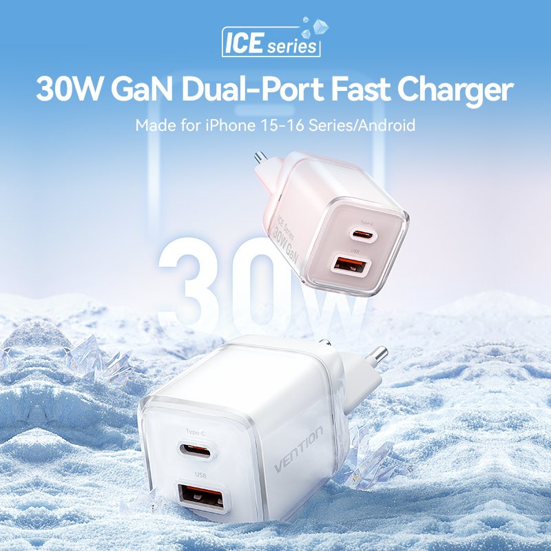 Vention Bundling Charger 30W ICE Series + Kabel Type C to Lightning 3A Fast Charging iPhone - Gambar 2