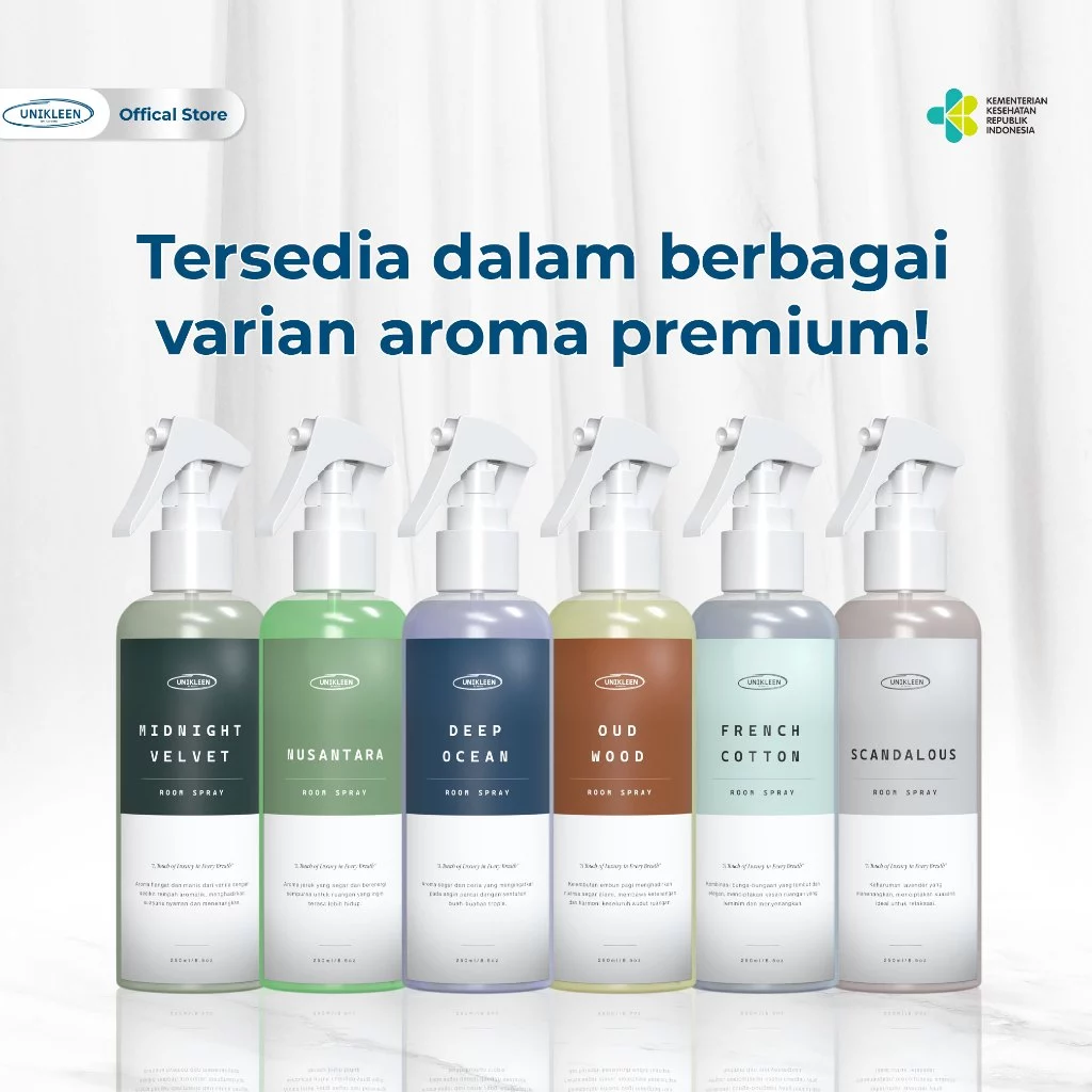 Unikleen Bed & Room Spray Deep Ocean - Pengharum Ruangan Anti Bakteri, Pewangi Sofa & Kasur, Linen Spray Tahan Lama - Gambar 4
