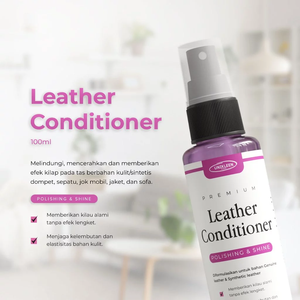 Unikleen Leather Conditioner Pengkilap Kulit 100ml (Polishing & Shine) - Perawatan Tas, Sepatu, Jaket, Sofa Premium - Gambar 2