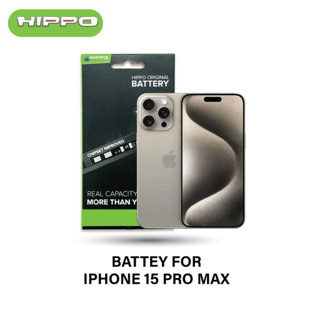 Hippo Baterai Iphone 15 Pro Max 4422mAh Battery Batere Batrai Batre Original Cell Garansi resmi - Gambar 2