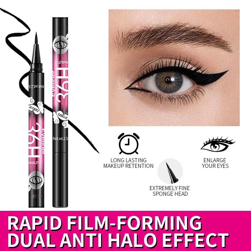 Eyeliner Pensil 36H Hitam Pekat Waterproof Tahan Lama Tekstur Empuk Anti Luntur Mudah Pakai Murah 251 - Gambar 3