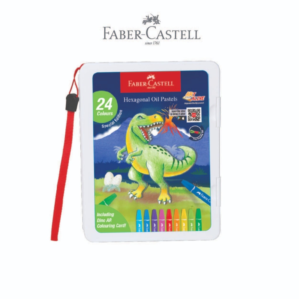 Faber-Castell Dino Stationery Oil Pastel set 24 dan pensil warna set 24 - Gambar 2