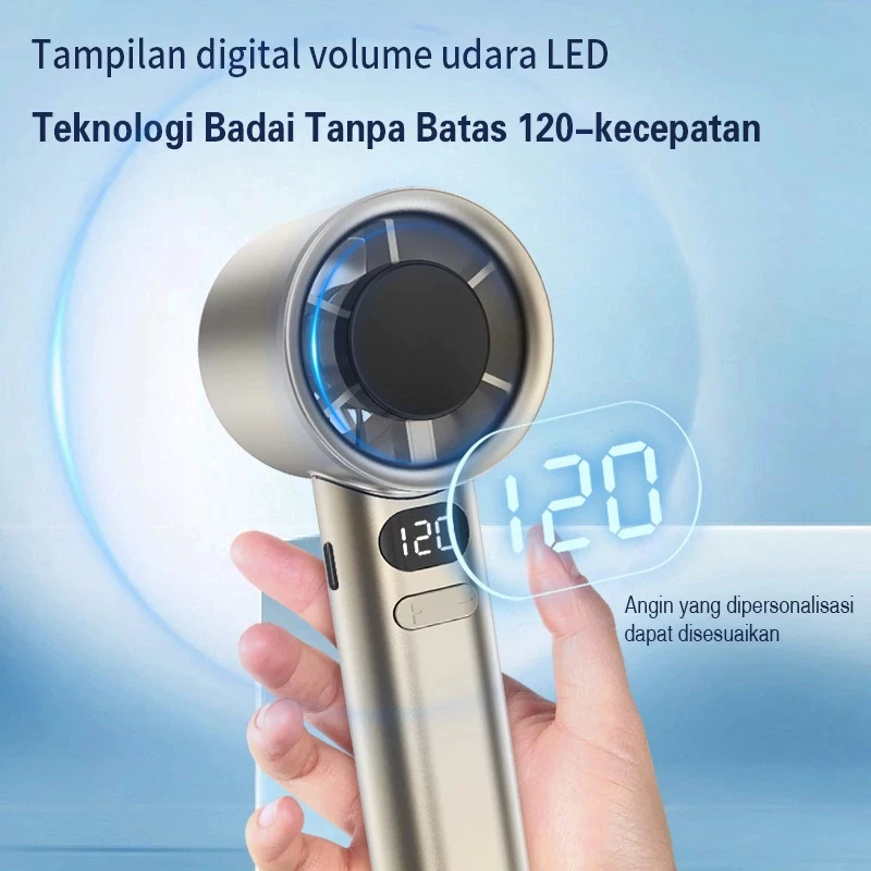 Kipas Angin Mini Strong Wind 100 Gear Speed Tampilan Digital LED Pendinginan Cepat Portable Kipas - Gambar 2