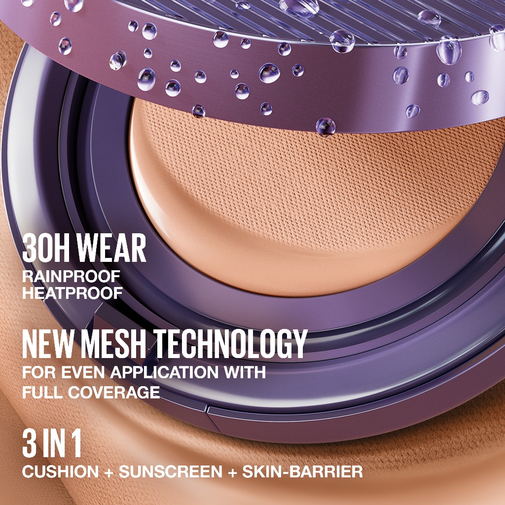 [BARU] MAYBELLINE OFFICIAL Super Stay Matte Max 30H Mesh Cushion Full Coverage SPF 30 Pa+++ Anti Badai Super Matte Finish Non-Oxidizing Waterproof Heatproof - Gambar 4