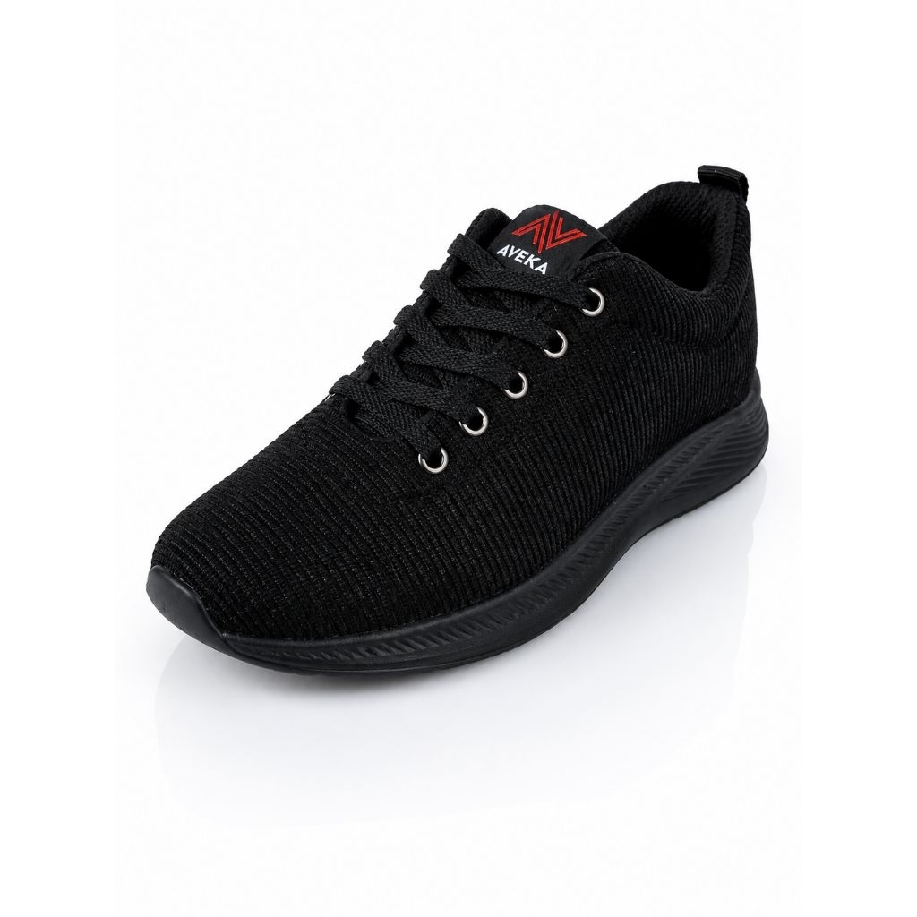 Sepatu Sekolah Hitam Polos Aveka Yesy Sepatu Sneakers Kasual Pria Wanita
