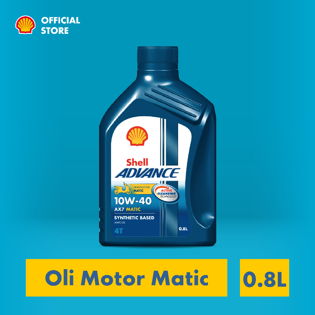 Oli Motor Matic Shell Advance AX7 10W-40 (0.8L) – Synthetic Pelumas Mesin Motor Matic Harian Lebih Bersih & Tahan Lama
