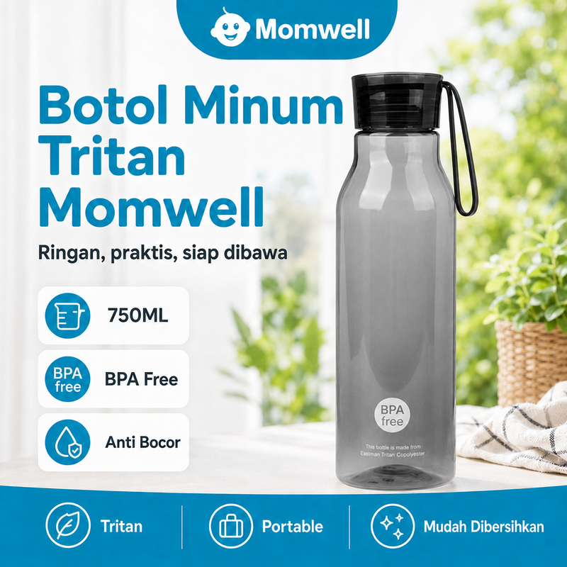 Momwell SS01 Tritan Botol Minum Olahraga 750ML