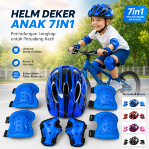 TaffSPORT Paket Helm Deker Anak 7in1 Protective Gear Sport Activity - K25 - Gambar 2