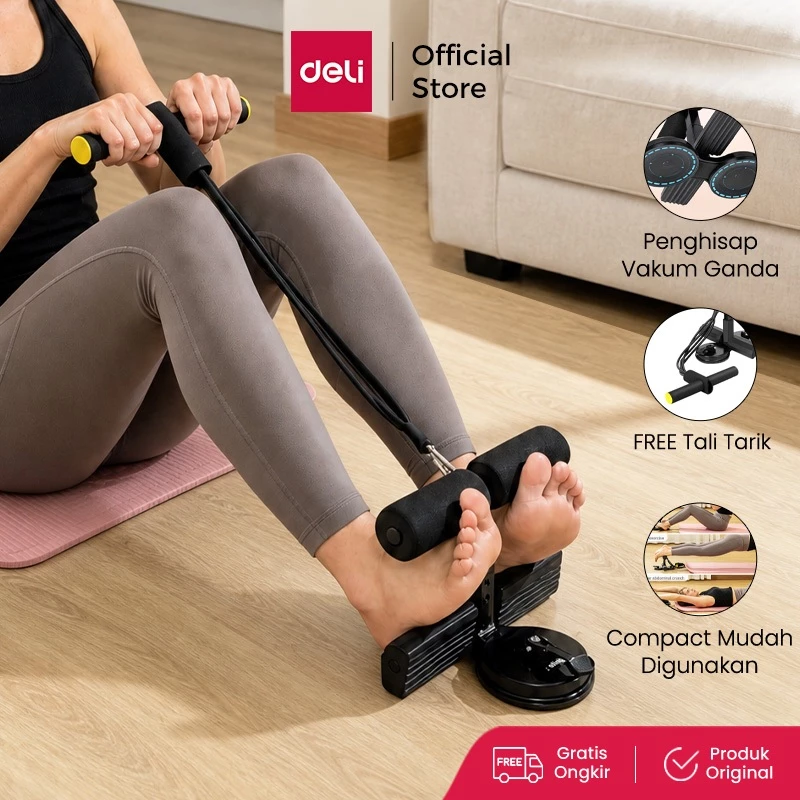Agnite Sit Up Stand Holder Dual Suction FREE Resistance Band / Alat Penahan Kaki Sit Up Dua Penghisap dengan Tali Tarik Portable ER120